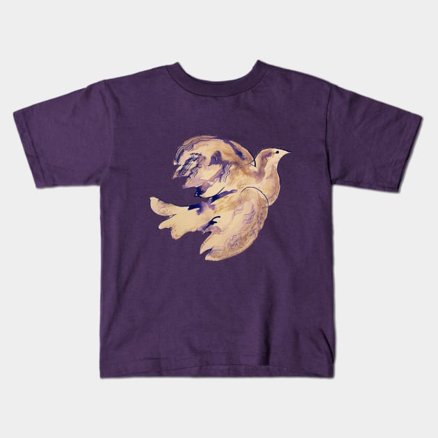 Dove in Gold Kids T-Shirt by Art For Joy